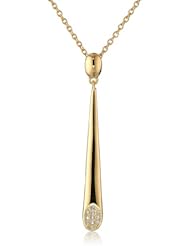 T Tahari Polished Pave Pendant Necklace, 17"