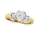 14K Two-Tone Gold Diamond Engagement Ring - 0.65 Ct.