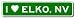 I Love ELKO, NEVADA City Limit Sign - Aluminum - 6 x 24 inches
