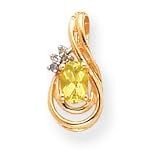 14k Diamond and Peridot Birthstone Pendant
