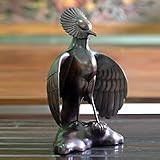 NOVICA Wood statuette, 'Kagu Bird Courtship'