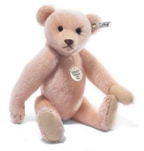 31YVd5RYoOL Rare Deluxe Steiff Pink Teddy Bear 1908 Heirloom Quality Mohair Plush Toy. Limited Edition Steiff Collectible of 3,000 pieces worldwide.