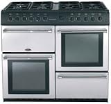 Kitchen & Housewares : 100cm Dual Fuel Range Cooker c/w 8 Burner Gas Hob Silver (COUNTRYCHEF100DF_SI)