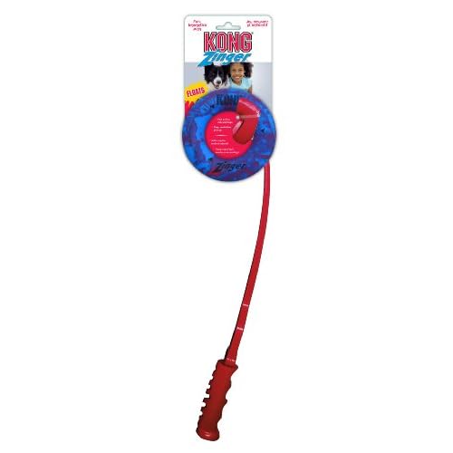 Pet Supplies Pet Squeak Toys KONG Ring Zinger Dog Toy, Red