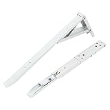 uxcell　シェルフブラケット　棚受　ベンチ　テーブル　ポリッシュ　折りたたみ　ホワイト　メタル　36cm　セット入り