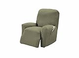 IMAGE OF TexStyle RCL-491 SAGE Newport Stretch Furniture Cover for Recliner, Sage