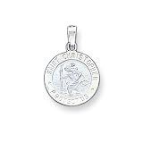 14k White Gold Saint Christopher Medal Pendant