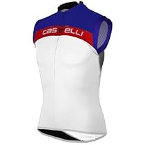 Castelli 2009 Men's Prologo Sleeveless Cycling Jersey - White/Royal/Red - A8008-541