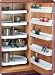 22" D-Shaped Lazy Susan Polymer, 5 Shelves Almond