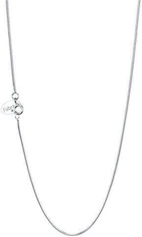 FABRA 925 Sterling Silver Round Snake Chain - Hypoallergenic - Rhodium Plated - Lightweight-Strong 1mm/2mm - 17 ¾" - 15 3/4Length