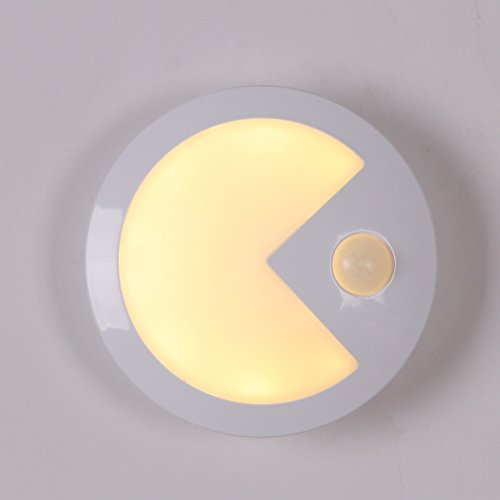 Stick Anywhere Bright Motion Sensor Activated LED Wall Sconce Night Light, Auto On/Off for Hallway, Pathway, Staircase, Garden, Wall White Light 1-pack