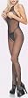 Plus Size Queen Black Seamless Halter-Style Cut Out Bust Fishnet Bodystocking