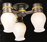 Casablanca KG87-73 3 Light Fixture Hurricane Style Glass Integrated in Oil Rubbe
