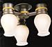 Casablanca KG87-73 3 Light Fixture Hurricane Style Glass Integrated in Oil Rubbe