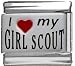Jewelry : Clearly Charming I Heart My Girl Scout Red Heart Laser Italian Charm