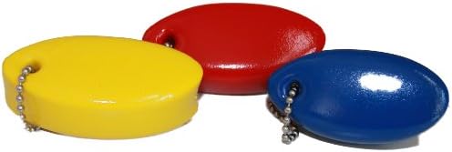 Set of 3 Foam Floating Key Chains 3.25" (Blue, Red, Yellow)