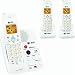 AT&T EL52309 DECT 6.0 Cordless Phone, White/Grey, 3 Handsets