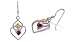 Multi-cut Garnet Citrine Dangling Heart Earrings Sterling Silver