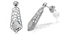 Oval Moonstone Bead Filigree Drop Earrings Sterling Silver