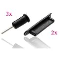 smartec24� 2x Staubschutz Set schwarz Staub Schutz St�psel (2x Dock + 2x Audio Schutz) f�r iPhone 3 3GS 4 4S iPod nano touch classic