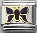 Clearly Charming Dark Blue Butterfly Animal Theme Italian Charm Link Bracelet