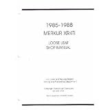 1985 1986 1987 1988 MERKUR XR4TI Shop Service Manual by Ford