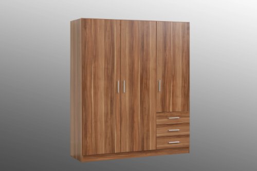 Kleiderschrank 3-türig in Walnuss Dekor