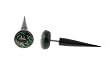 Genuine Ed Hardy Black Fake Taper - Black Rose Logo - 16g Wire - 00G - 32mm Length - Sold as a Pair