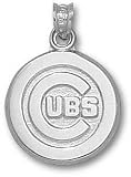 Chicago Cubs Solid Sterling Silver ''C CUBS'' Logo 5/8'' Pendant