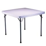 Lifetime 22315 37-Inch Square Folding Table, White Granite, 37-Inch Square Molded Top
