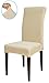 subrtex Dining Room Slipcovers Sets Stretch Removable Chair Furniture Protect Washable Elastic Seat Cover (6, Milky Knit), Cream