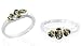 Oval Heart Cut Smoky Quartz Three-Stone Ring Sterling Silver