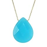 Large Faceted Blue Chalcedony Necklace