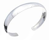 Sterling Silver Plain Band Polished Cuff Bracelet