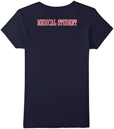 Medical Student Back Print Casual T-Shirt (Dark) - Female Small - Navy