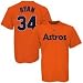 Majestic Houston Astros #34 Nolan Ryan Orange Cooperstown Player T-shirt