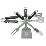 Texas Tech Red Raiders 4 piece BBQ (Barbecue) Set - Spatula/Tongs/Fork/Basting Brush - NCAA College Athletics Fan Shop Sports Team Merchandise