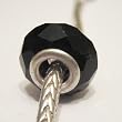 Faceted Glass Bead Fits Pandora "Black Onyx," 14mm (1)