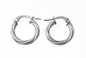 9ct White Gold UER 043W Ladies Hoop Earrings