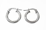 9ct White Gold UER 043W Ladies Hoop Earrings