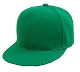 New Blank Baseball Flat Bill Fitted Hat Cap - Kelly Green