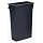 Continental H8322BK 23-Gallon Wall Hugger LLDPE Waste Receptacle with Handles, Rectangular, Black
