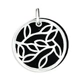 .925 Silver & Black Onyx Leaf Pendant