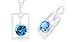 Round Cut London Blue Topaz Pendant Sterling Silver