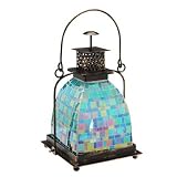 Mosaic Glass Blue Square Lantern