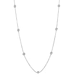 14k White or Yellow Gold Diamond Station Necklace (3/4 cttw, H-I Color, I1 Clarity), 18