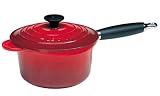 Le Creuset Enameled Cast-Iron 2 3/4 Quart Saucepan, Red