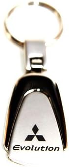 Mitsubishi Evolution Chrome Teardrop Keychain Tear Drop Key Fob Ring Official Licensed
