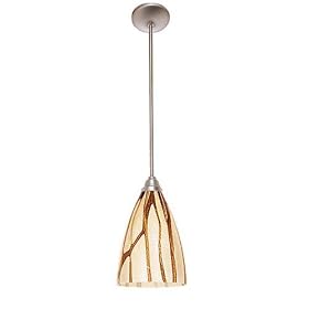 Access Lighting Flora Safari Brushed Steel Lava Fluorescent Mini Pendant by Access Lighting
