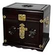 Unique Fine Qualtiy Mother's Gift Idea for Woman Her Lady - 12" Qing Rosewood Jewelry Box w/ 4 Drawers & Shou - Dark